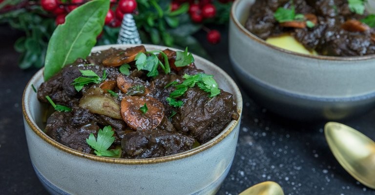 Bier Senf Wildgulasch mit Löwensenf Senf