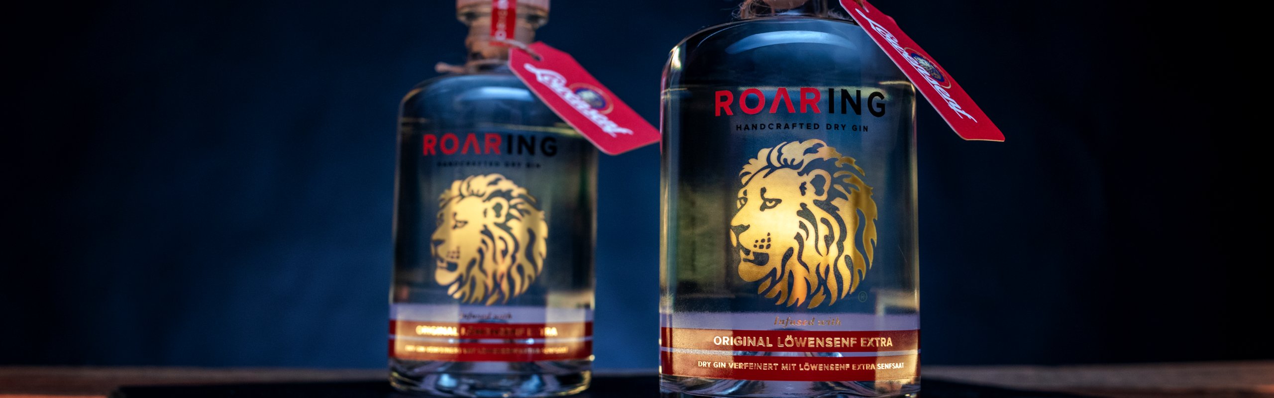 Löwensenf Roaring Gin Flaschen