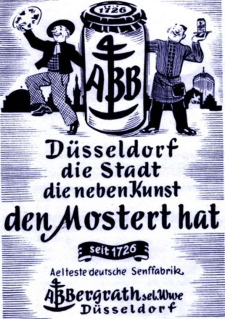 ABB Düsseldorfer Mostert altes Werbeplakat